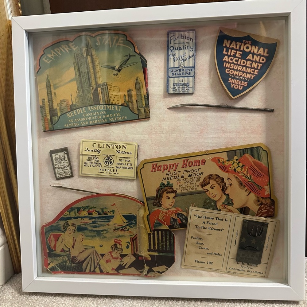 Vintage Sewist’s Needle Collection Shadow Box